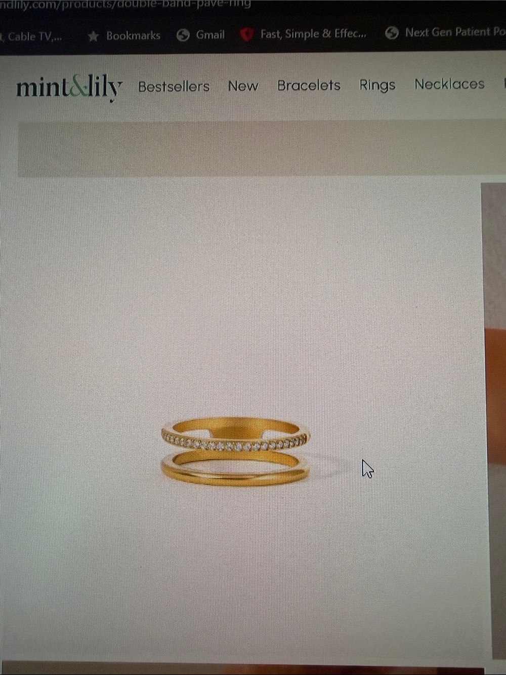 Mint & Lily Double Band Pave Ring - Gold